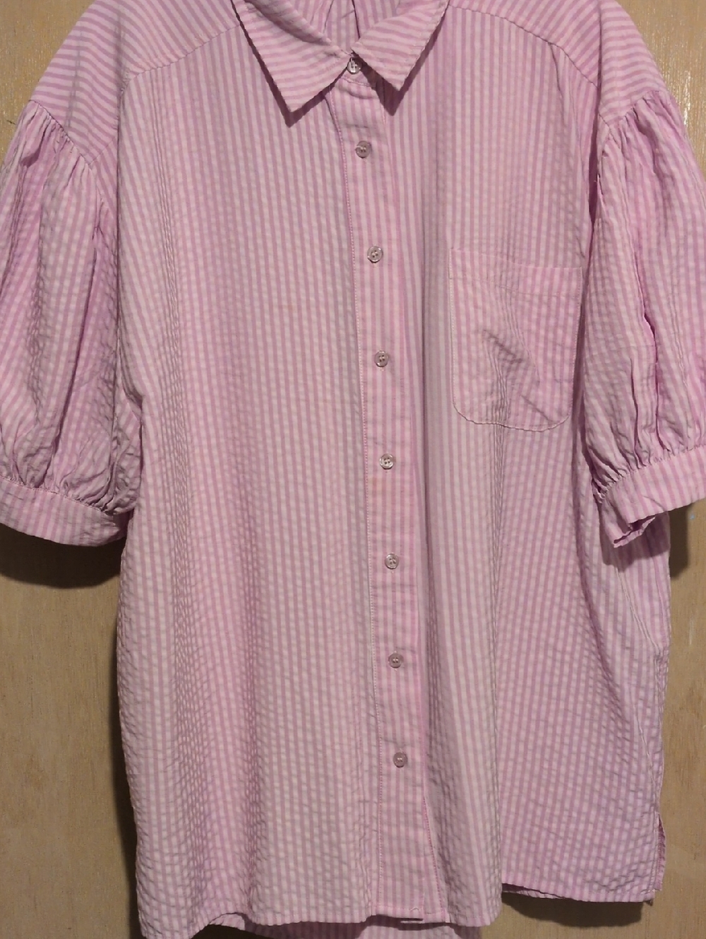 Easel Pink Striped Button-Down Shirt